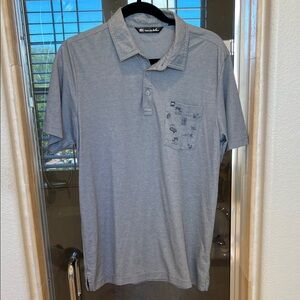 Travis Mathew Gray Pocket Polo Shirt